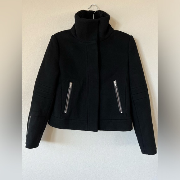 Doma Wool Lamb Fur Black Biker Jacket NWT 6208 - Picture 5 of 11